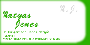 matyas jencs business card